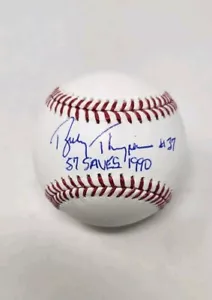 Bobby Thigpen SIGNED HANDSIGNIERT Auto 57 Saves 1990 Ins Baseball PSA ITP - Bild 1 von 2