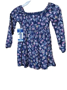 GAP Kids Girl's Long Sleeve Smocked Print Dress Size 4/5 New - Picture 1 of 5