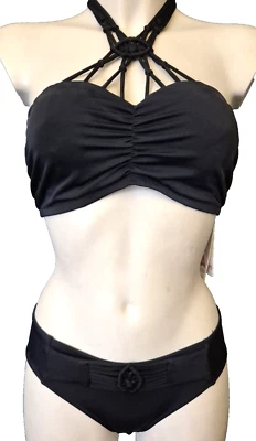 Freya SWIM Macrame Neckholder Bügel BH Bikini SET Gr.75D UK 34D + Badeslip S - Bild 1 von 4