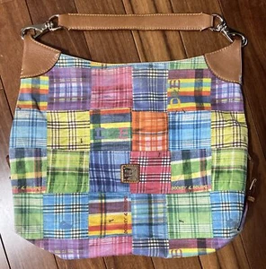 Dooney & Bourke Madras Plaid Picnic Ants Large Tote Bag Purse - Picture 1 of 15