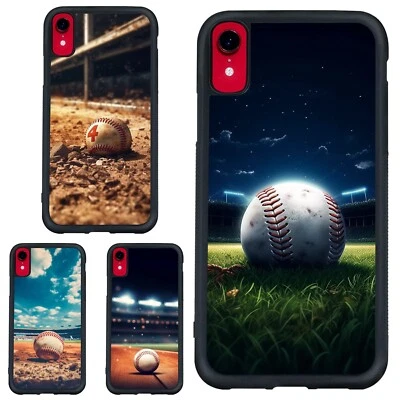 Estuche rígido negro pelota de béisbol estadio ilustración para Motorola Moto Foto 1 de 4