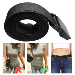 Women Buckle-free Elastic Band Invisible Waist Belt for Jeans No Bulge Hassle