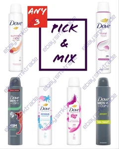 Pick & Mix Any 3 Dove Women’s & Men’s Anti-Perspirant Deodorant Spray 200ml - Picture 1 of 1