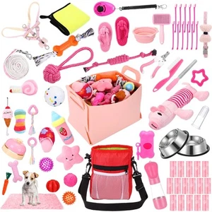65 Pcs Puppy Supplies Starter Kit Small Dog Essentials Includes Dog Leash, To... - Picture 1 of 7