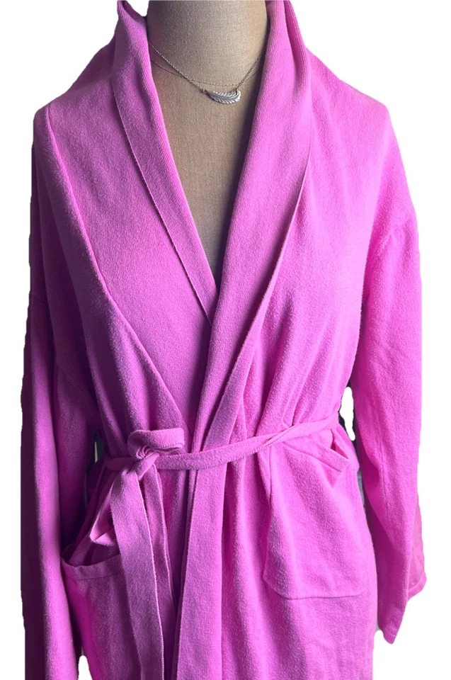 Garnet Hill розовый халат хлопок кашемир галстук надежном средний тихий роскошь карманы макси - Изображение 1 из 4