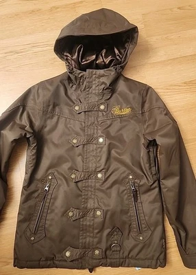 Burton Ski Snow Board Women's Helsinki Jacket Brown & Turquoise Hooded SizeS EUC - Image 1 of 4