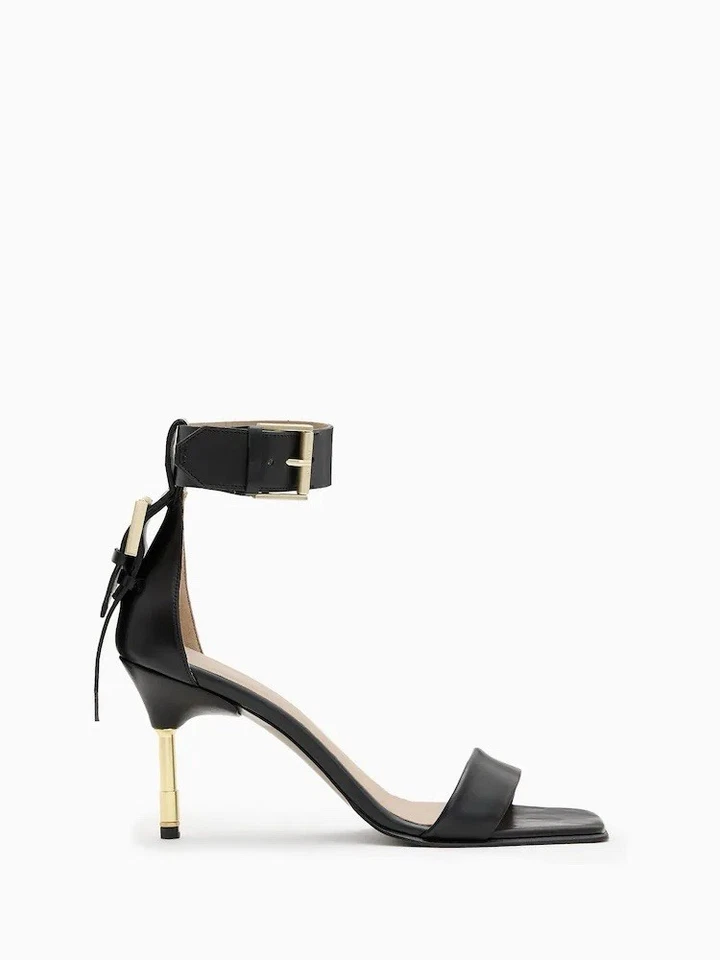 Sandalia All Saints Noir Tacones Cuero Negro 9 Foto 1 de 4