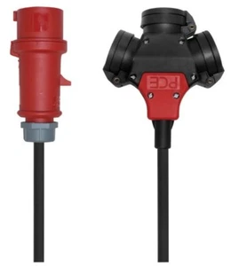 Adapter CEE Stecker 16A 5-polig 400V auf Schuko 3-fach Kupplung 1 Meter 5 x 2,5² - Bild 1 von 1