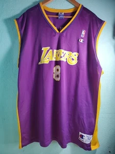 Vintage KOBE BRYANT #8 Los Angeles LA Lakers Champion Jersey Purple Size 52 2XL - Picture 1 of 7
