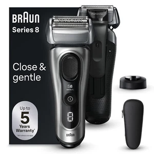 Braun Series 8 Rasoio Elettrico Ricaricabile Trimmer 4 Testine Argento 8517s - Foto 1 di 4
