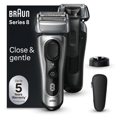 Braun Series 8 Rasoio Elettrico Ricaricabile Trimmer 4 Testine Argento 8517s - Immagine 1 di 4