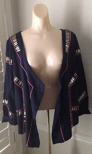 MINKPINK METALLIC "INDIAN-EMBELLISHED" JACKET - NWT SIZE SMALL - Picture 1 of 3