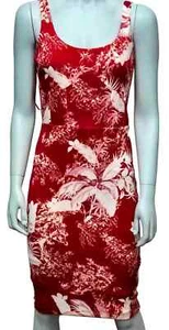 GUESS Damen Lovely Sl Lexi Burgund Floral Korsett Stil Bodycon Kleid XS UK 4 - Bild 1 von 8
