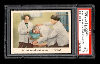 1959 Fleer Three Stooges #92 He's Got A Good Head On Him - For Fishing!  PSA 9 - Image 1 of 2