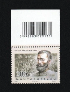HUNGARY 2008 - Gen. Karoly Knezich. Stamp with Barcode. MNH. - Picture 1 of 1