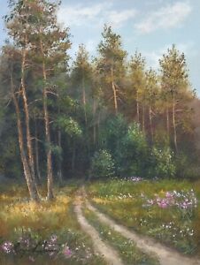 J. Litvinas Original Oil Painting ' COUNTRY ROAD' 6 by 8 inches
