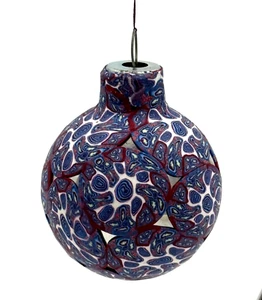 Handcrafted Polymer Clay Mosaic Christmas Ball Ornament 2" - Picture 1 of 6