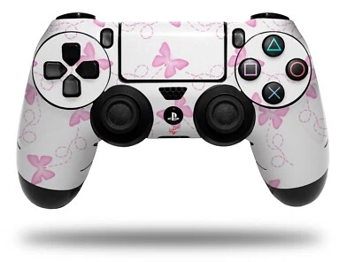 Skin for Sony PS4 Controller Pastel Butterflies Pink on White - Image 1 of 3