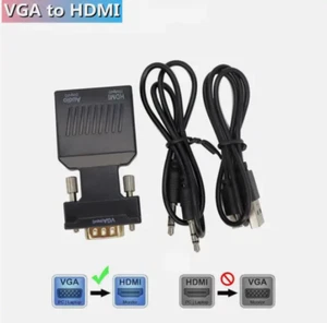HD 1080P VGA to HDMI-compatible Converter Adapter With Audio For PC Laptop AA - Imagen 1 de 3