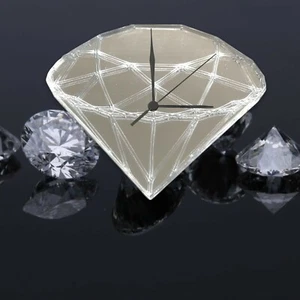 Diamond Shaped Silent Tick Acrylic Clocks - Many Colours, Bespoke Made - Picture 1 of 7