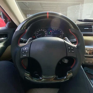 Hydro Dip Steering Wheel Carbon Fiber Fit Lexus IS250 IS300 IS350 IS F 2006-2012 - Picture 1 of 9