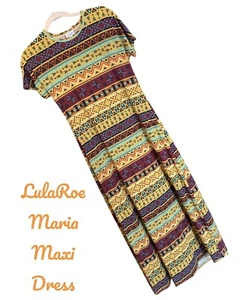 NWT LulaRoe Maria Maxi Dress- Pretty Geometric Mixed Print- Gorgeous! - Picture 1 of 3