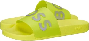 ORIGINAL BOSS BY HUGO BOSS BAY IT SLIDE SANDALS. YELLOW, SZ 14 UK, 48 EU, NEW - Picture 1 of 7