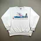 Sweat-shirt vintage des Jeux olympiques d'hiver adulte blanc moyen ski Canada Calgary 1988