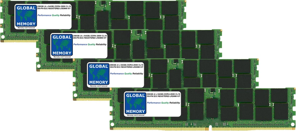 256GB 4x64GB DDR4 2666MHz PC4-21300 ECC REGISTERED LRDIMM MAC PRO (2019) RAM KIT - Image 1 of 1