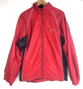 Vintage Reebok Full Zip Logo Red Windbreaker Jacket Zip Size M - Picture 1 of 9