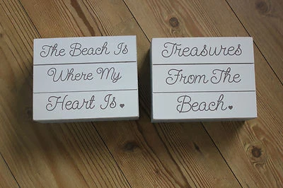 BEACH TREASURES ,KEEPSAKE BOX,KEEP YOUR HOLIDAY MEMORIES.CHOICE OF 2 - Image 1 of 2
