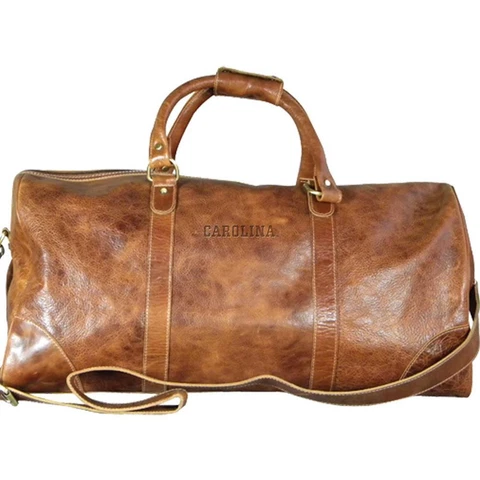 North Carolina Tarheels UNC Duffel Bag Genuine Leather Duffel Cover