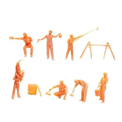 9x Mini 1/64 Resina Pittore Figure Ornamento FAI DA TE Micro Paesaggi Da - Immagine 1 di 4