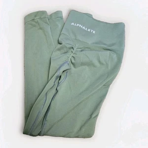 Leggings Scrunch Alphalete Amplify senza cuciture glutei taglia small vita alta verde - Foto 1 di 7