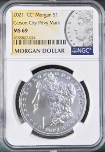 2021 CC Carson City Privy Mark Morgan Silver Dollar NGC MS69 BX2021 - Picture 1 of 2