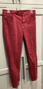 Pantalones de mezclilla ajustados al tobillo rojos elásticos talla 8 For All Mankind Jen7 - Imagen 1 de 9