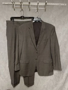 Jos A Bank Suit Men 44XL Brown Glen Plaid 2B Wool 2B Academia 36X32 Pants Luxury - Picture 1 of 17