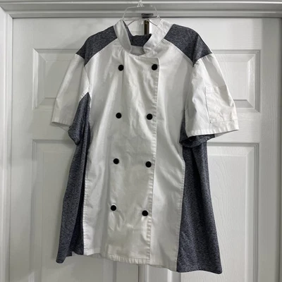 Ropa de cocina Camisa de chef Ropa de chef Prendas para el torso de catering Manga corta Ropa de trabajo Foto 1 de 4