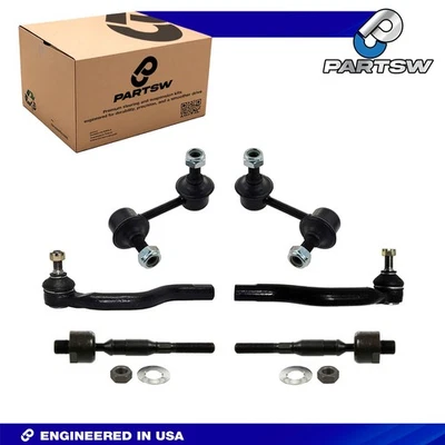 PartsW Honda Civic 6Pc Front Inner & Outer Tie Rod Sway Bar Steering Kit - Image 1 of 4