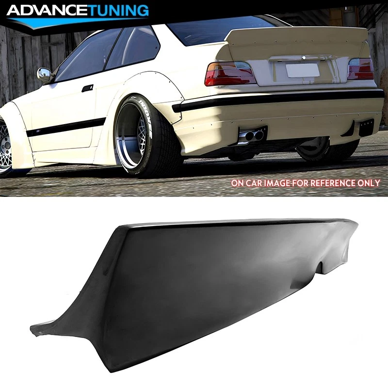 Fits 92-98 BMW E36 3-Series RB Style Rear Trunk Spoiler Wing PU Unpainted Black - Image 1 of 3