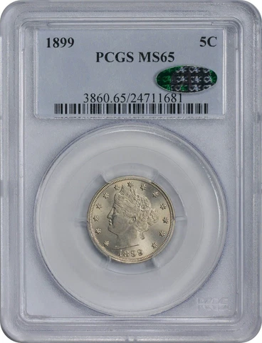 1899 Liberty Nickel MS65 PCGS (CAC) Cover
