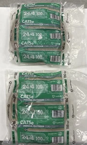 2 Southwire CAT5e 24/4 100ft Cable Riser Cord 100' CMR Gray Wire No 56917943 - Picture 1 of 1