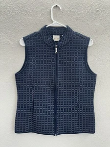 EP Pro Womens Vest Size Medium Navy Blue Quilted Zip Up Sleeveless - Picture 1 of 9