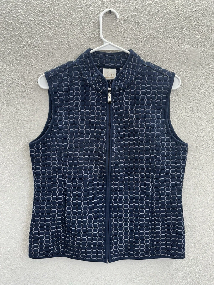 Chaleco EP Pro para mujer talla mediana azul marino acolchado cremallera sin mangas Foto 1 de 4