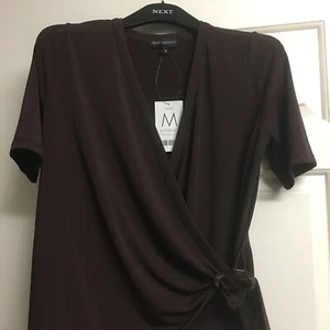 NEXT Maternity - Brown wrap top size 6 - Picture 1 of 4