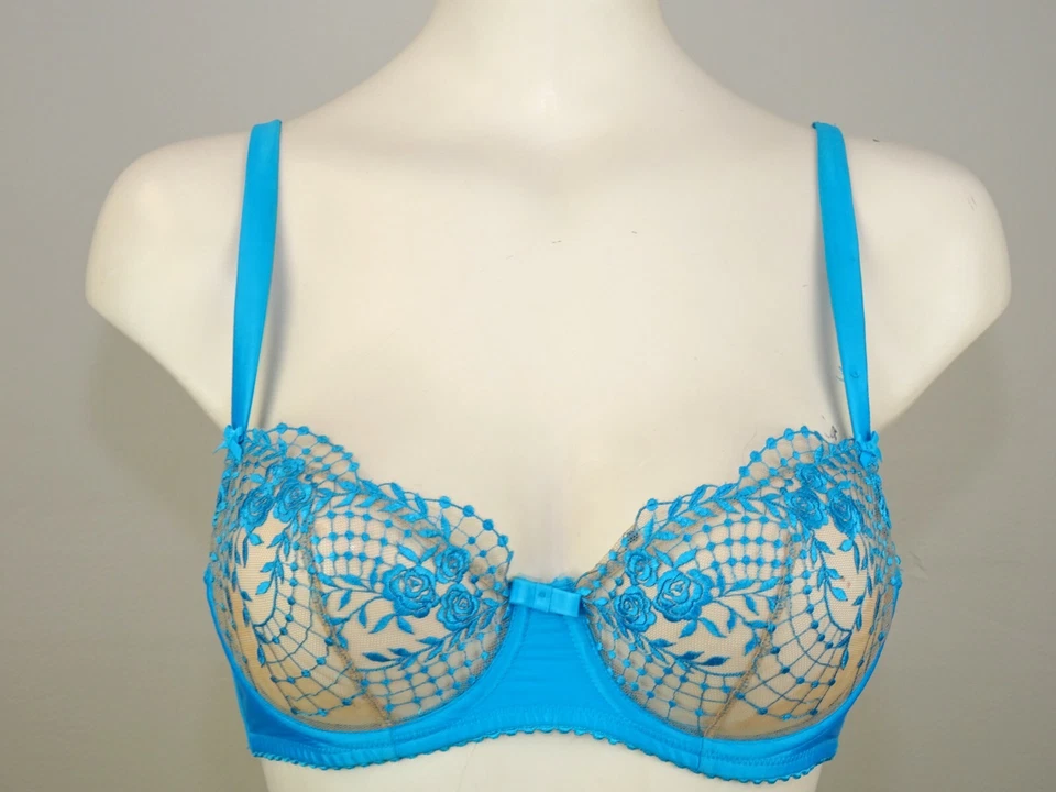 Dita Von Teese# Julies Roses Sheer Unlined Underwire Bra US Size 34 B - Image 1 of 4