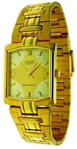 Nuevo reloj de pulsera Quartz Citizen WR Stainless Steel Gold Tone Case & Band - Imagen 1 de 9