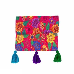 Women's Purse Embroidered Crossbody Handmade Clutch Mexican Floral Shoulder Bag - Picture 1 of 9
