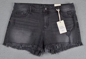 Letter to Juliet Shorts Womens Extra Large Charcoal Distressed Denim NWT - Picture 1 of 18