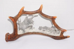 ALASKA Resin Moose Antler Decor Grizzly Bear Dogs Rugged Hunting Cabin Wild - Picture 1 of 12